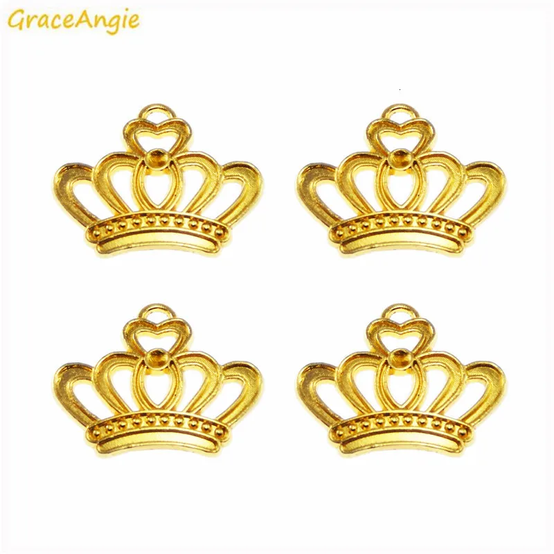 GraceAngie 90 шт. Корона Форма золотой цвет кулон ювелирные ожерелья-талисманы для женщин браслет ручной работы DIY Поиск аксессуаров