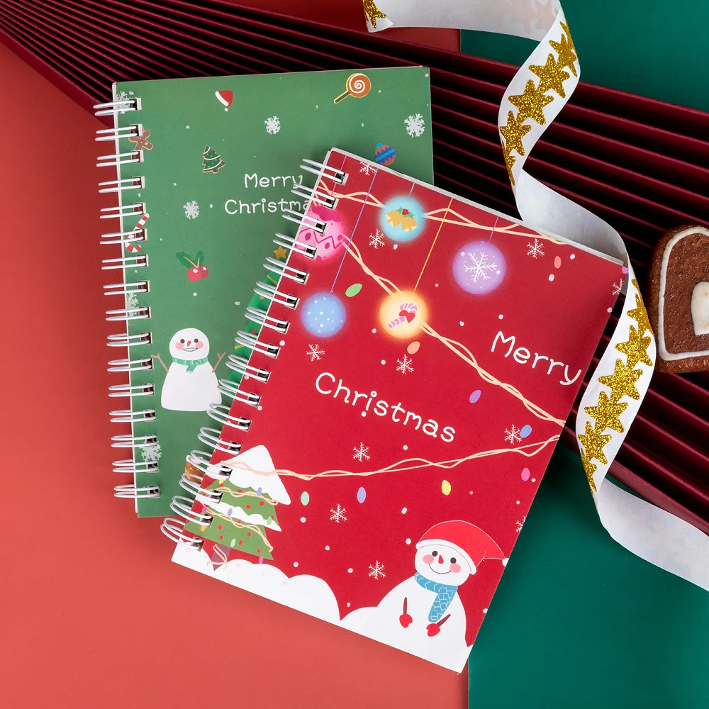 

Agenda A6 Cartoon Christmas Portable Coil Notebook and Journals Kawaii Organizer Diary Spiral Notepad Schedule Book Stationery