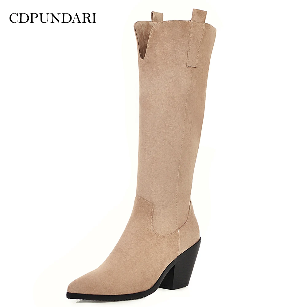 Ковбойские сапоги CDPUNDARI в западном стиле для женщин до середины икры женские