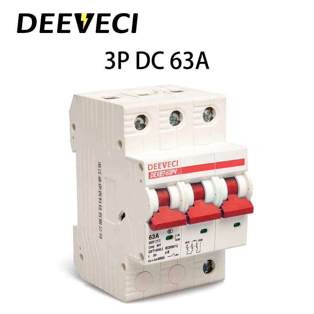 3P DC 6A 10A 16A 20A 25A 32A 40A 50A 63A микро прерыватель цепи 900V Солнечная энергия mcb миниатюрный