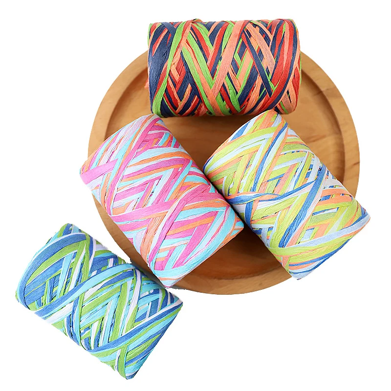 80M/Roll Creative Decorative Braided Rope Color Paper Raffia Ribbon Cords Candy Gift Packing Scrapbooking Crafts String | Дом и сад