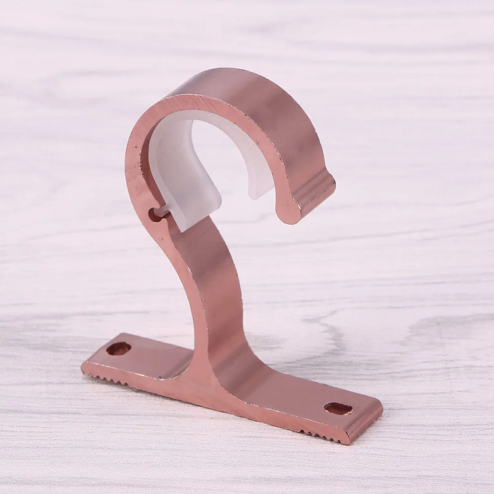 

2PCS Curtain Rod Aluminium Alloy Thick Single Bracket Mounting Bracket(Rose Gold)