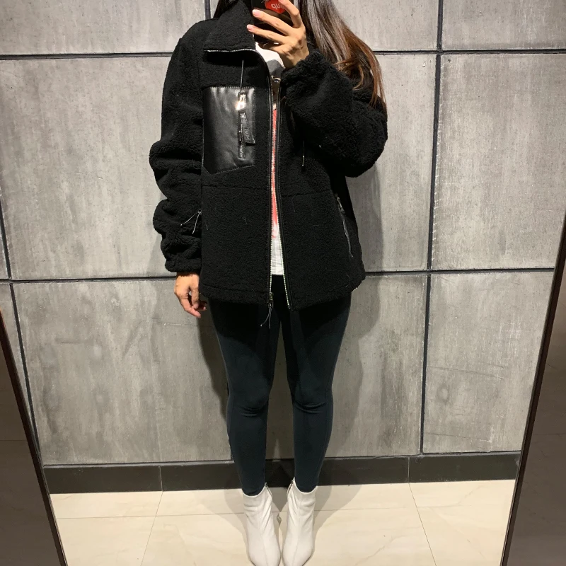 Женская куртка из овчины женское замшевое кожаное пальто оригинальное
