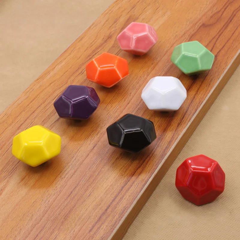 

1PC Single Hole Wardrobe Drawer Pulls Door Handle High Quality Ceramics Cabinet Knob With Screw Furniture Hardware