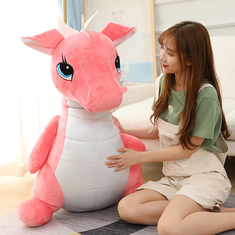 40/60/80cm Cute 4 Colors Simulation Dragon Plush Toy Soft Cartoon Dinosaur Stuffed Pillow Doll Baby Appease Kids Gift | Игрушки и хобби