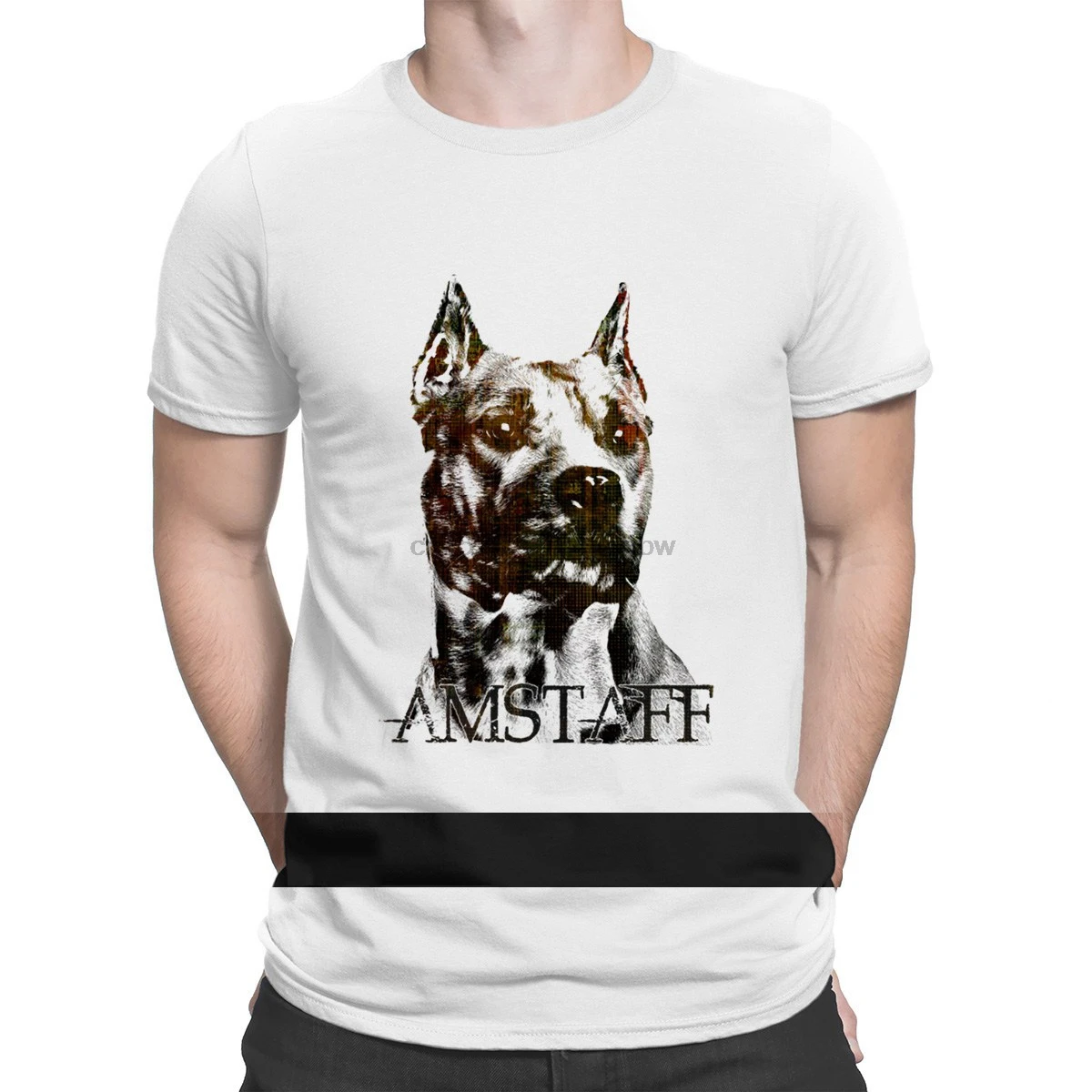 Футболка Американ Стаффорд терьер ампер интересные хлопковые пользовательские
