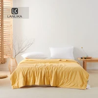 lanlika women class a pure color series yellow summer quilt comforter soft twin queen king for maternal and child grade bedding