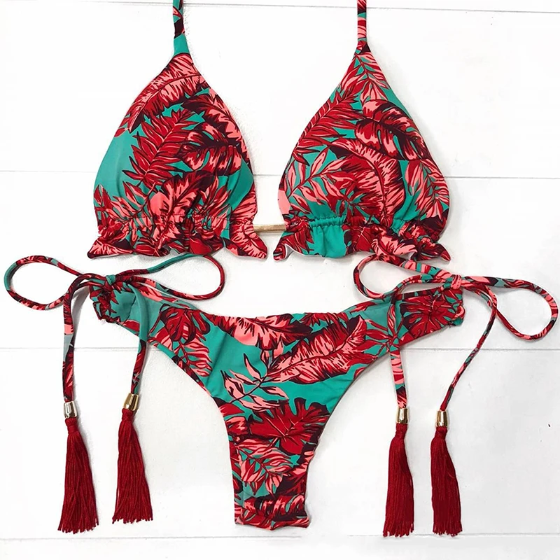 

Bikini Swimsuit Swimwear Women Push Up Bathing Suit Bandeau Solid Bikini Set 2020 Female Beachwear With Pad SwimSuit