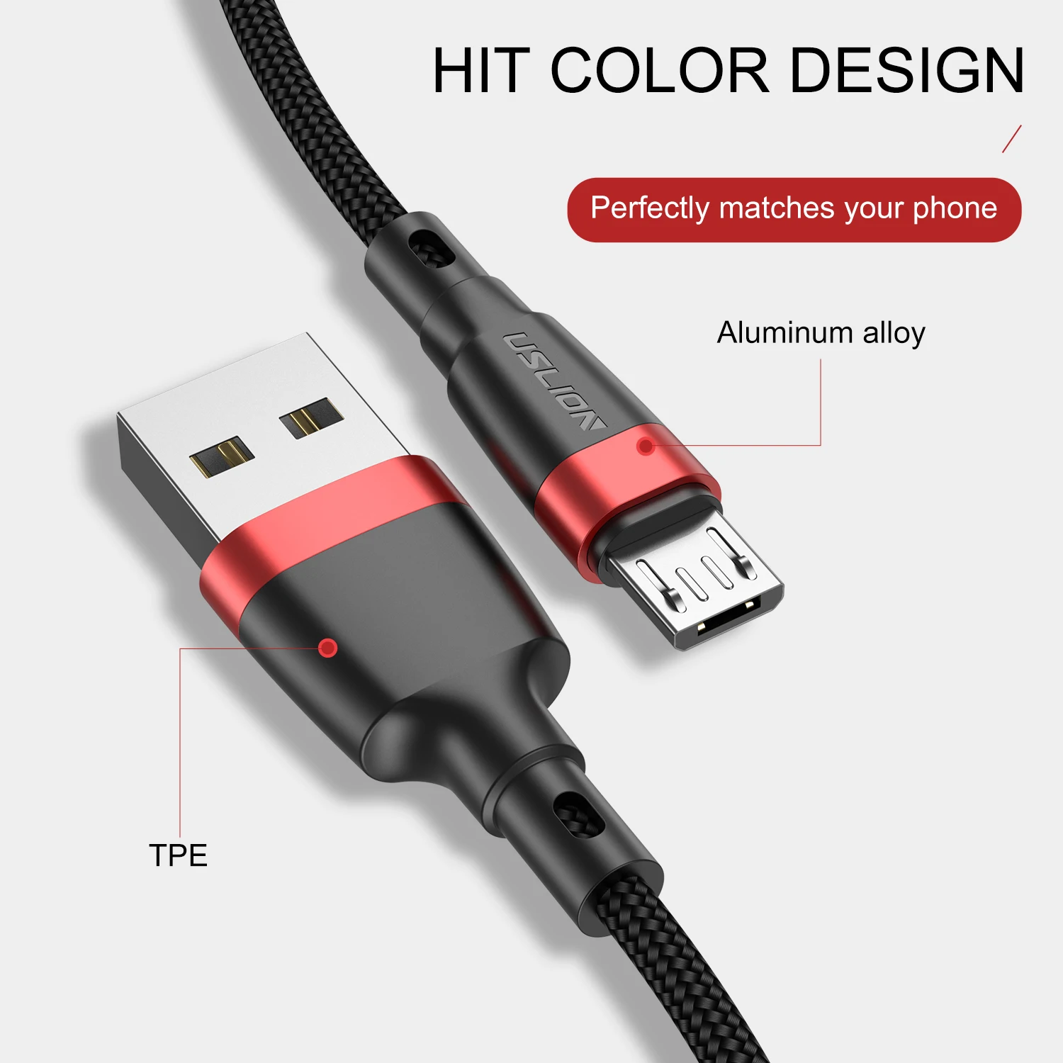 USLION Micro USB кабель для Xiaomi Redmi Note 5 Pro 1m 2m 3A QC3.0 usb кабель для зарядки данных для samsung S7 зарядное устройство для мобильного телефона