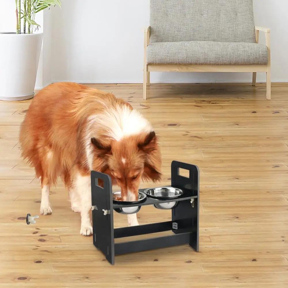 Регулируемая повышенная кормушка для домашних животных миски из нержавеющей