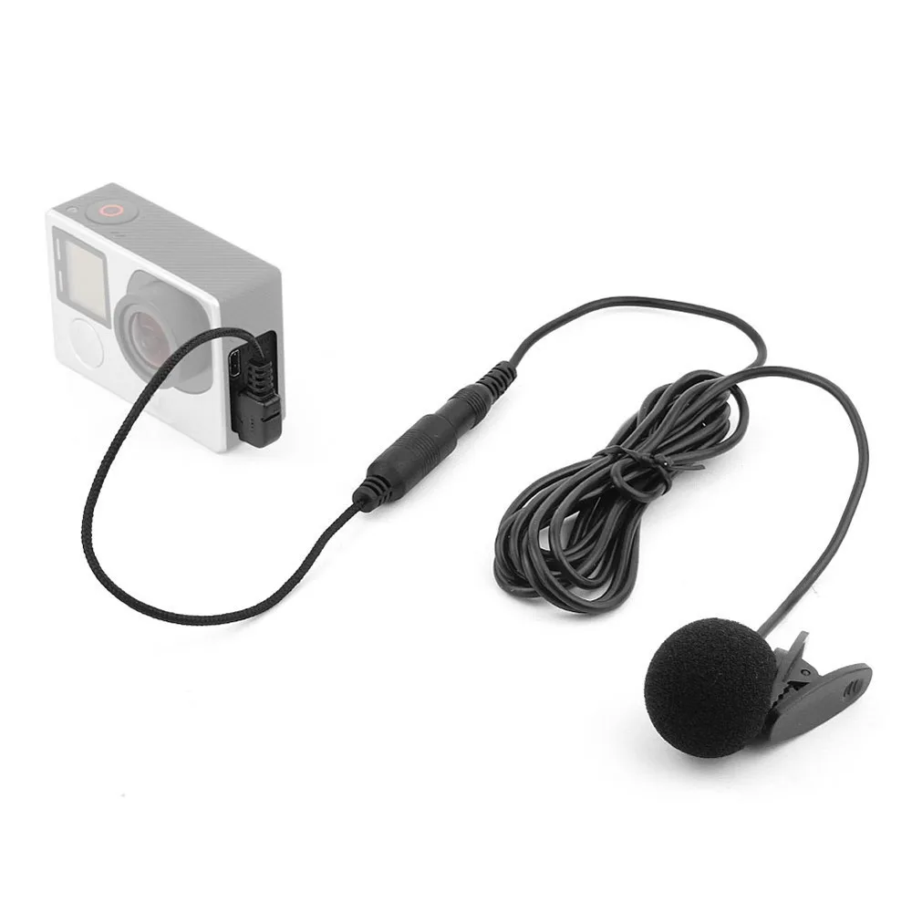 Внешний микрофон с зажимом 3 5 мм и мини-аудиоадаптером для Gopro Hero + 4 | Электроника