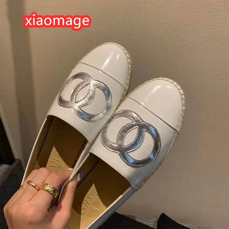 

2021 flat-bottomed women's autumn new breathable lazy one-legged casual straw linen single shoes