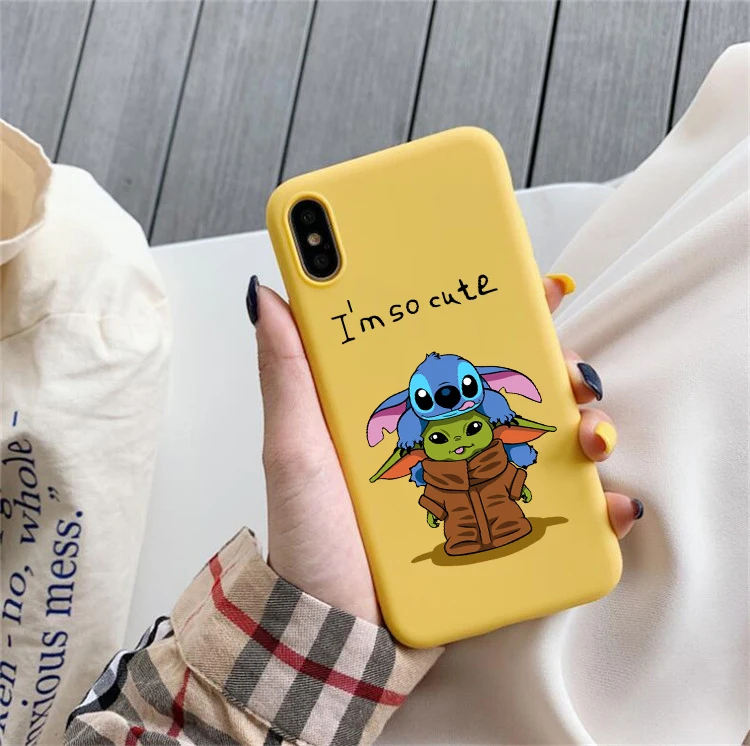 Baby yoda meme милый мягкий силиконовый цветной чехол для телефона для iPhone 6S 7 8 6plus 7 plus 8plus XR XS XSMAX 11 Pro - Цвет: HHSR-24322