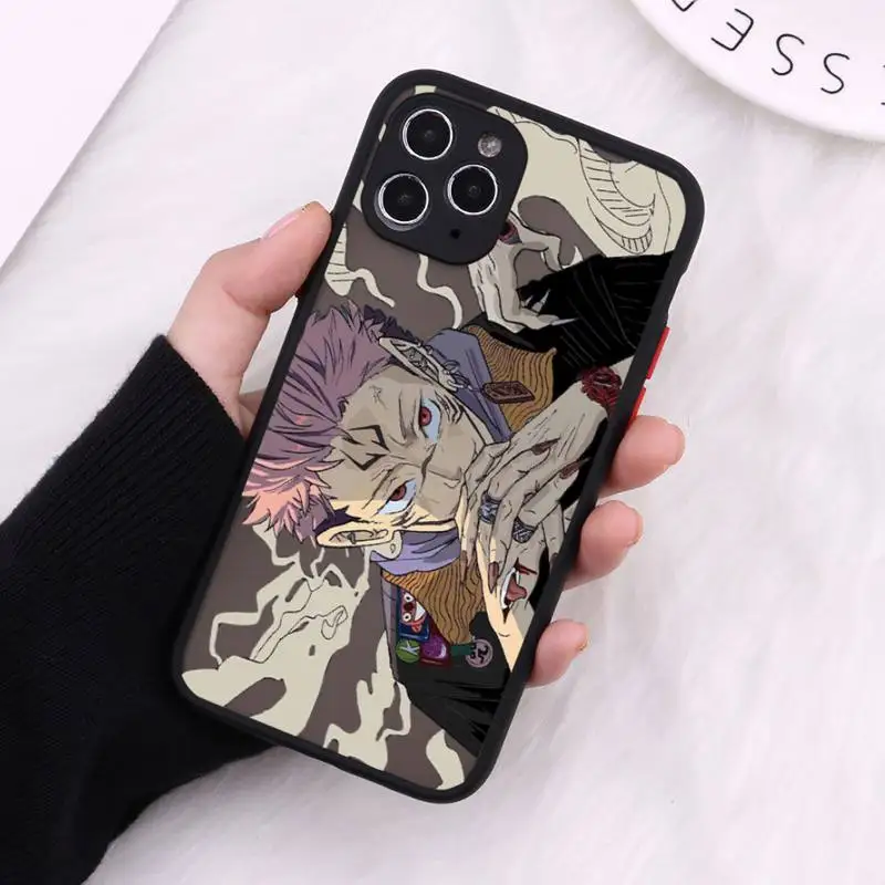 

Anime Jujutsu Kaisen Phone Cases Matte For iPhone 12 Mini 11 Pro XR XS Max 7 8 Plus X Hard PC Back Cover