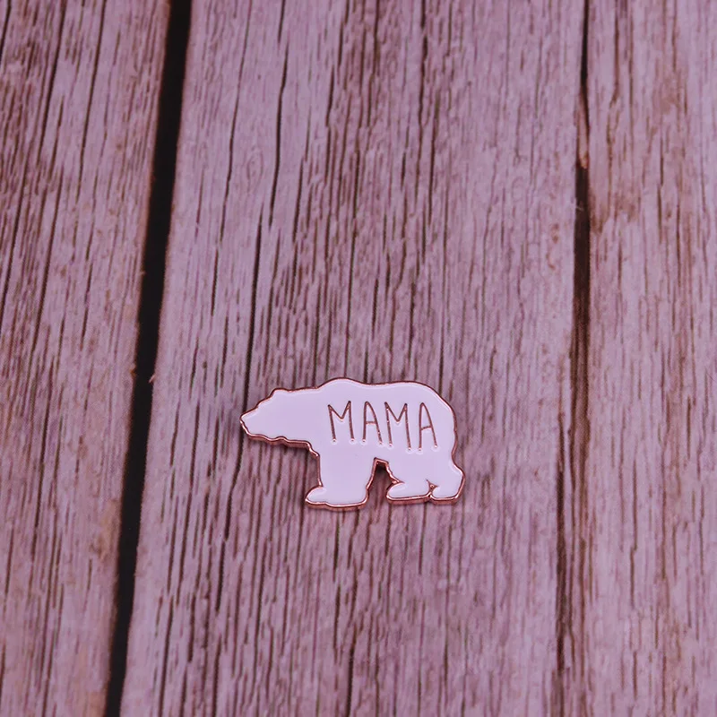 

Bear Mama Enamel Pin Clothes Shirt Jeans Brooch Badge Charm Pins Metal Brooches for Women