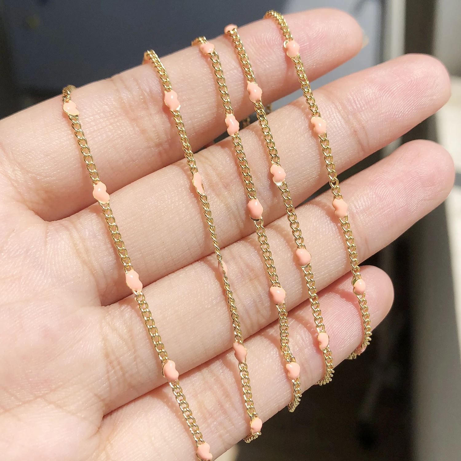 Цепочка Из Нержавеющей Стали в форме сердца золотого цвета 1 метр для