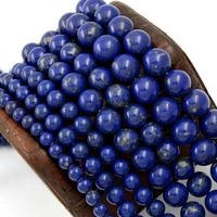 natural round blue lapis lazuli beads for jewelry making loose bead diy bracelet accessories 46810 mm