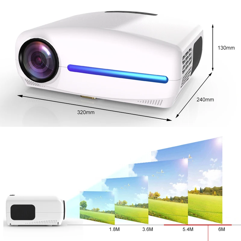 WZATCO C2 горячая Распродажа светодиодный проектор HD 4K Full 1080P Android 10 0
