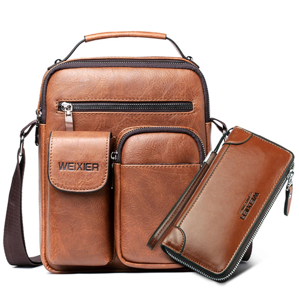 

2020 Men Shoulder Bag for 10.5 iPad PU Leather Handbag for Man Large Capacity Male Crossbody Bags Business Man Messenger Bag