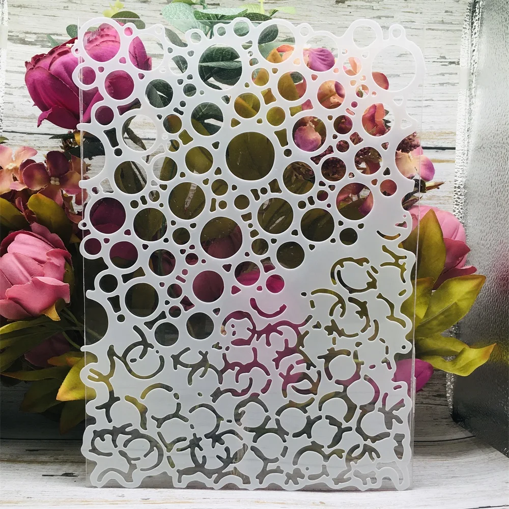 

А4 29 см нестандартные круглые трафареты с пузырьками для слоев Рисунок искусственный декоративный шаблон