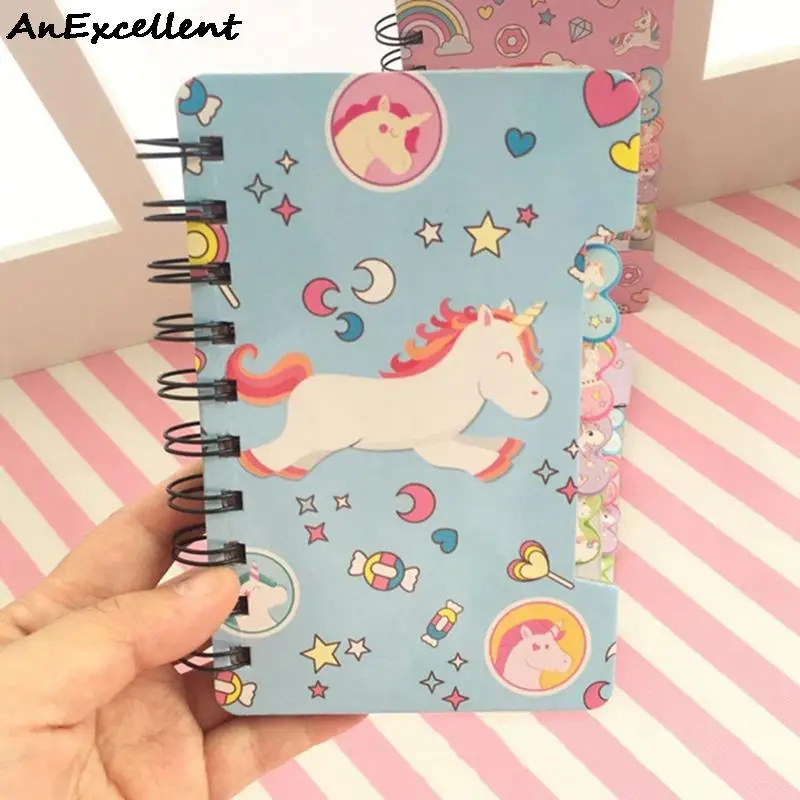 1 шт. Kawaii Мультфильм Единорог планировщик блокнот Милая Линия внутренняя