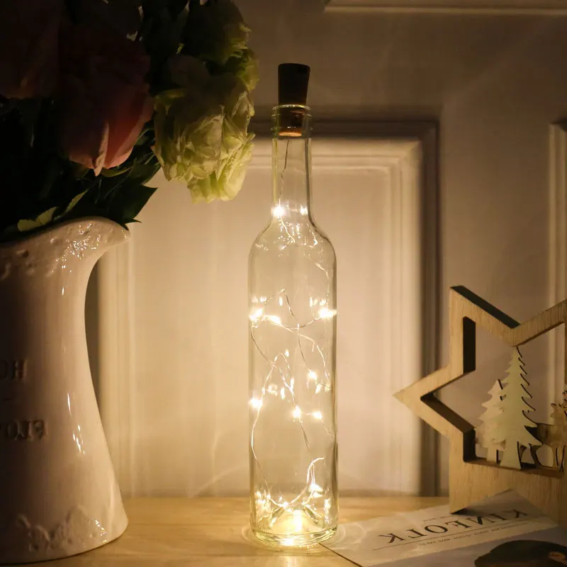 

Battery-Powered Cork Shaped LED Copper Wire Wine Bottle Lamp String Light Birthday Wedding Festival Party FP8