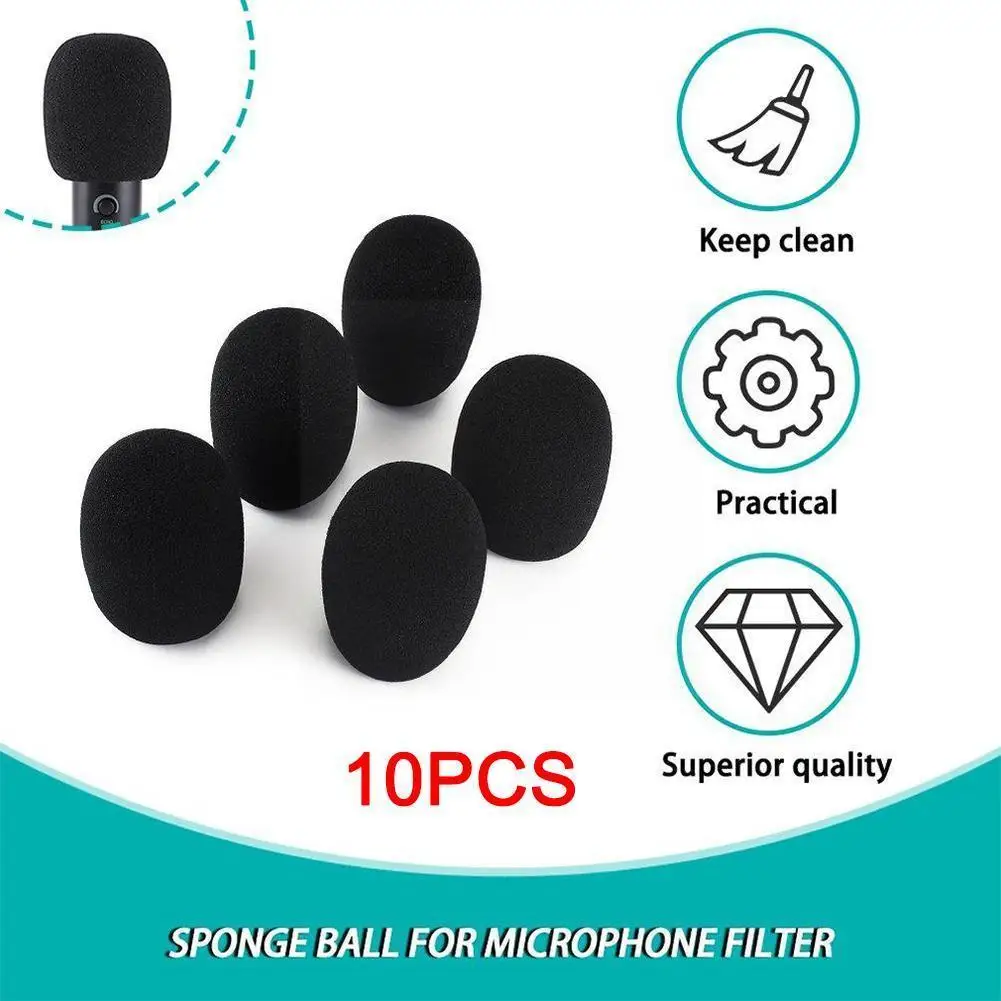 

10pcs Headset Replacement Foam Microphone Cover Telephone Headset Windshied Microphone Cover Windscreen Foam Mic Headset L7W1
