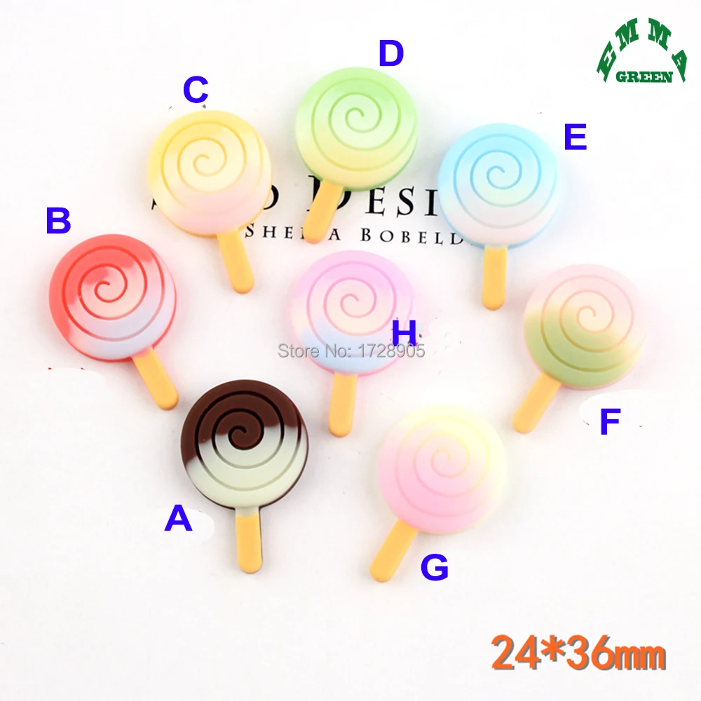 

Lolly Cabochons Ice Cream Pastel Rainbow Resin Charms for Slime 10pcs Kawaii Flatback Cabochon for accessories DIY scrapbooking