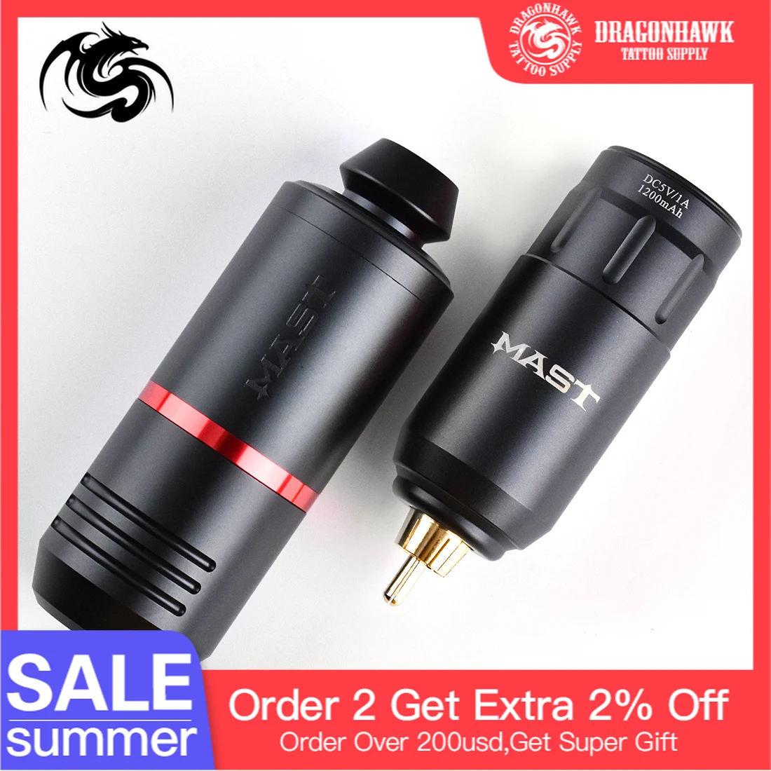 Мощный мощный ротационный перьевой аппарат Dragonhawk Mast для татуировок с мотором без