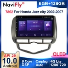 Автомагнитола 2 din, мультимедийный проигрыватель с GPS, 6 + 128 ГБ, QLED, 4G LTE, CarPlay, Android 10, для HONDA JAZZ City 2002, 2003, 2004, 2005-2007