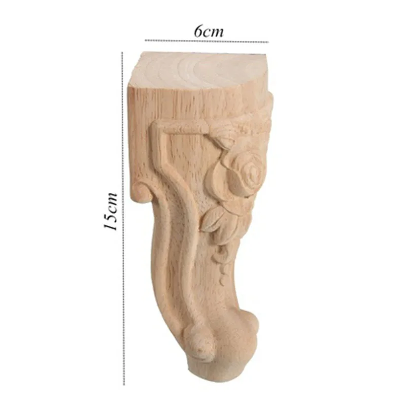 4 шт. 15*6 см деревянная резная Роза рамка для ног декор мебель стол ремесло