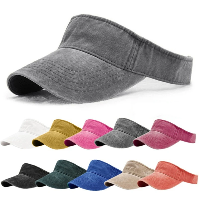 

2022 Spring New Visor Hat Summer Women's Golf Sun Hat Baseball Caps Adjustable Size Beanies Beach Empty Top Sports Cap