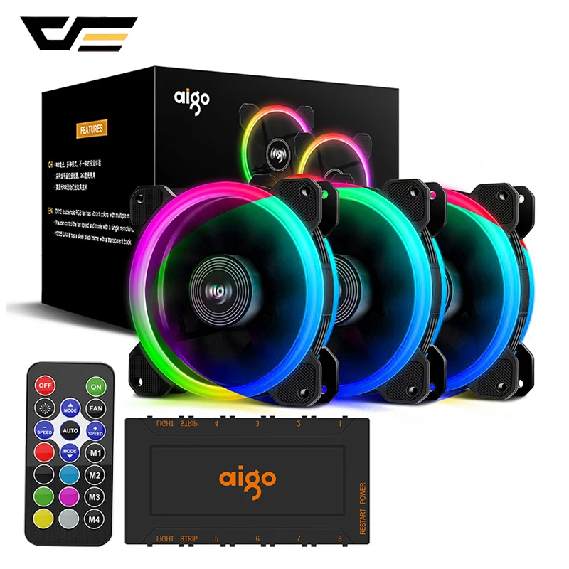 Чехол для компьютера Aigo darkFlash DR12 охлаждающий вентилятор ПК двойная аура RGB 120 мм