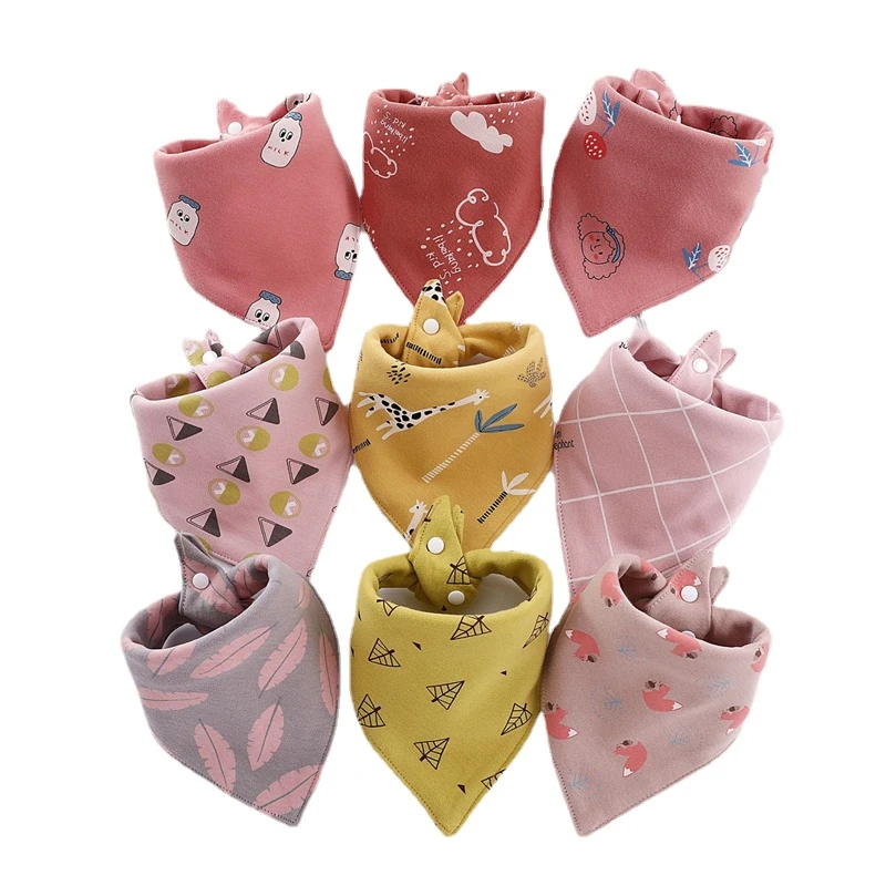 

Cotton Bandana Bibs Baby Babador Feeding Smock Infant Triangle Burp Cloths Cartoon Saliva Towel Baby Eating Accessory Baby Stuff