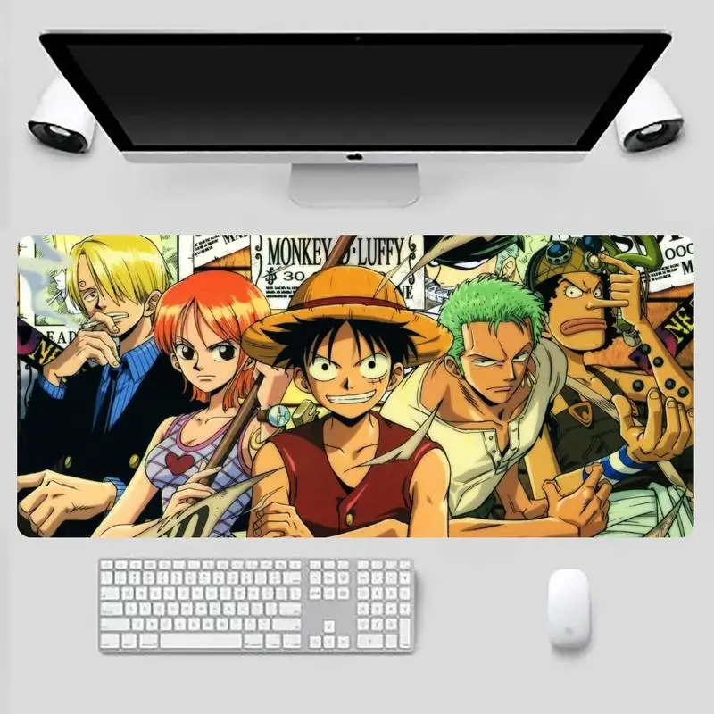 

One Piece Luffy Keyboards Mat Rubber mousepad Desk Mat Game Office Work Mouse Mat pad X XL Non-slip Laptop Cushion mouse pad