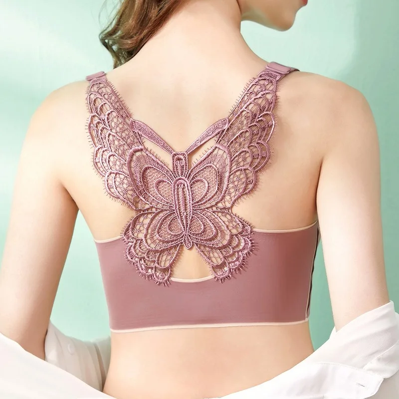 

Seamless Latex Plus Size Bra Womens No Steel Ring Butterfly Beauty Back Bralette Sexy Comfortable Vest Push Up Bra Underwear