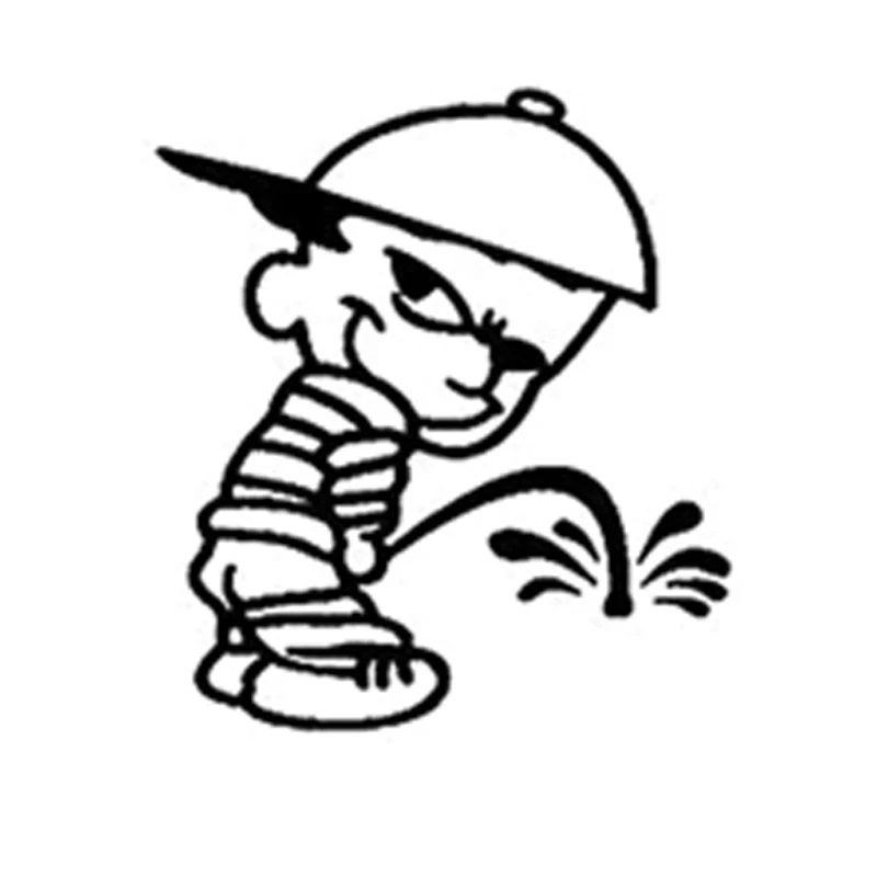 

Peeing on Haters Boy Funny Vinyl Decals Car Stickers Waterproof Car Window Body Decorative Stickers Accessories Black/Silver