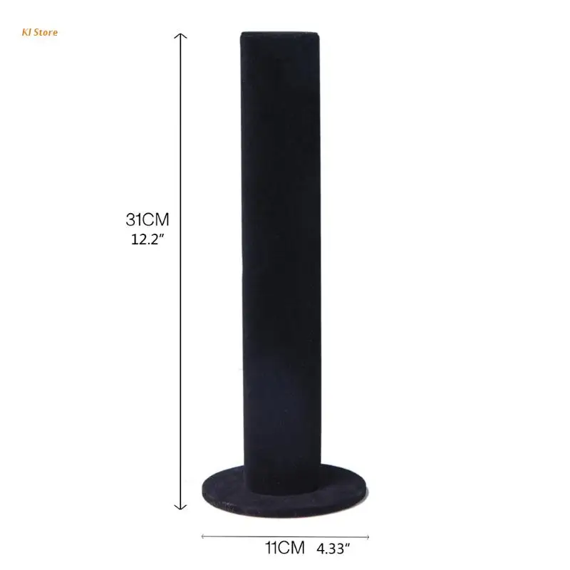 

Straight Type Bracelet Jewelry Display Stand Bangle Organizer Storage Holder Velvet Black and Gray J78F