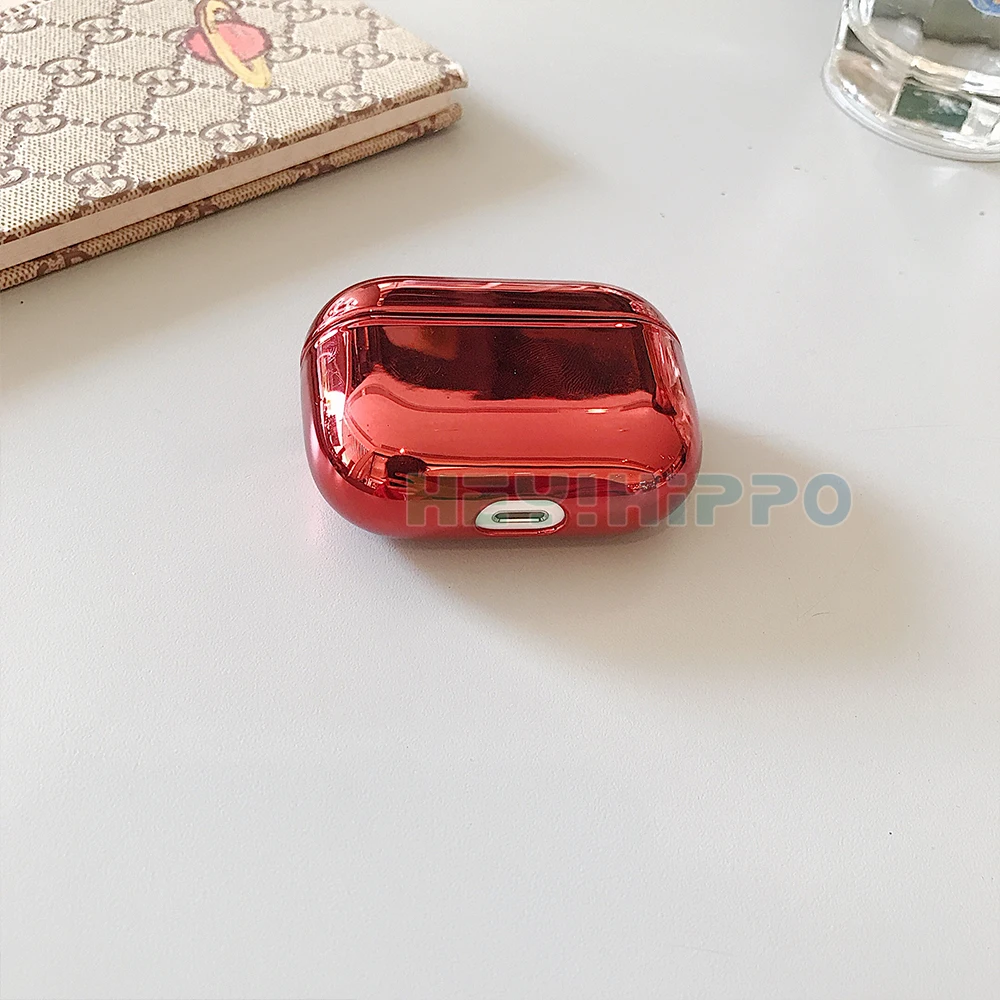 С гальваническим покрытием жесткий корпус наушников оболочка для Apple Airpods Pro защитный чехол роскошный золотой ящик анти-падение Крышка для airpods 2