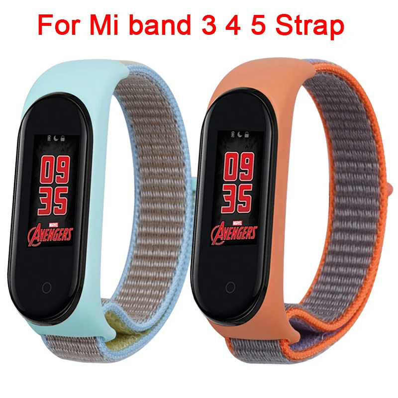 

Wristband Nylon Strap For Xiaomi Mi Band 5 4 Sports Bracelet Breathable Wrist band on Mi Bend 4 5 Mi band4 5 band3 Nylon straps