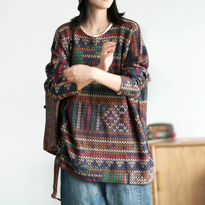 Осенний свитер большого размера женские модные свободные пуловеры 2019 Новые топы