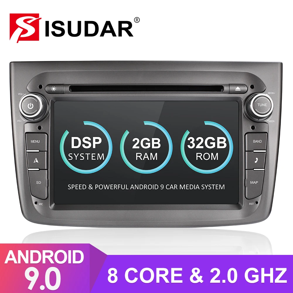 Isudar 1 Din Авто Радио Android 9 для Alfa rom eo Mito 2008-CANBUS Автомобильный мультимедийный Видео DVD gps Восьмиядерный rom 32 ГБ USB DVR DSP
