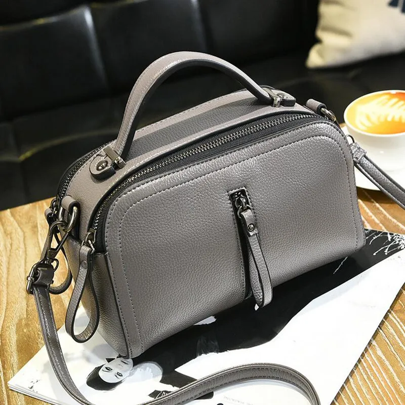 

New Barhee Brand Design Women Shoulder Bag Single Strap Handbag Small Flap Purse Gray High Quality PU Leather Doctor Bag Bolsas