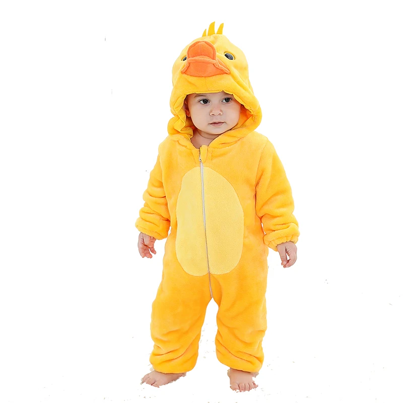 

Детский комбинезон-комбинезон, двухслойный теплый комбинезон с рисунком утки, Одежда для новорожденных, Детский костюм, подарок на день рождения