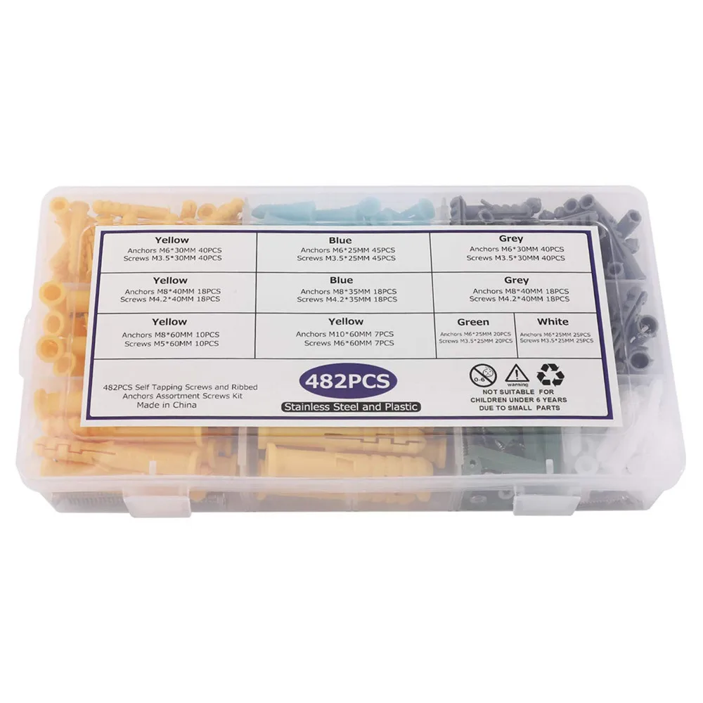 Шт./компл. пластиковые распорные саморезы для гипсокартона набор саморезов