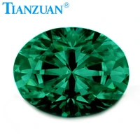 green color white oval shape dia mond cut sic material moissanites loose gem stone