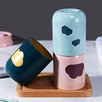 bathroom big mouth couples cups coffee tea water mug travel portable plastic mouthwash toothbrush cup bathroom accessories tools