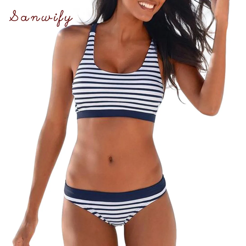 

Women Swimwear Padded Push Up Off Shoulder Swimsuit Summer New Beachwear Fashion Sports Bikini Set