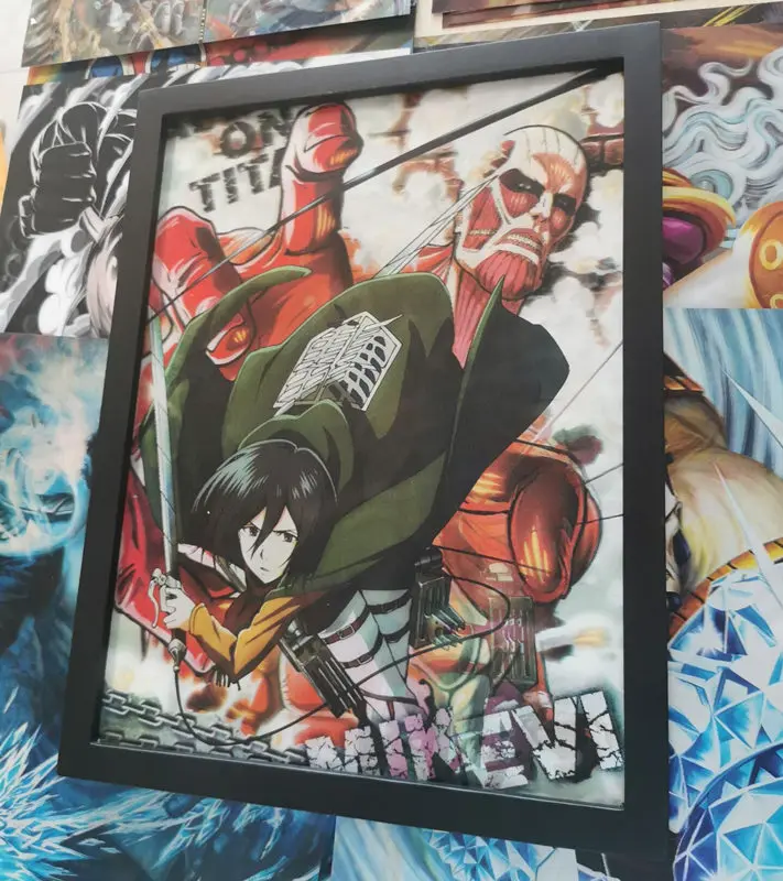 3D-проектор постер атака на 3d-трансформируемый с изображением титанов Mikasa/Eren/ Armin