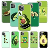 cute cartoon avocado soft phone case for iphone 11 12 13 pro max xr x xs mini apple 8 7 plus 6 6s se 5s fundas coque shell cover